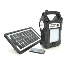 
					Переносний ліхтар 8060+Solar, Power bank 10000mAh, 1 режим, Радіо+MP3 плеєр+пульт, USB вихід, 2 лампочки, Box