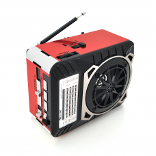
					Радіоприймач GOLON RX9122, LED, 3W, AM/FM радіо, Ліхтарик, Входи microSD, USB, AUX, живлення від 220В+4*LR20, корпус пластмас, Black/Red, BOX