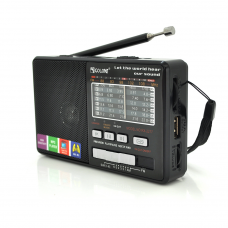 
					Радіоприймач GOLON RX2277, LED, 3W, AM/FM радіо, Вхід microSD, USB, AUX, живлення від USB + АКБ BL-5C, корпус пластмас, Black, BOX