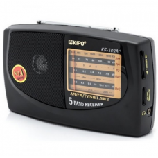 
					Радіоприймач KIPO KB-308, FM радіо, AUX, корпус пластмас, Black, BOX